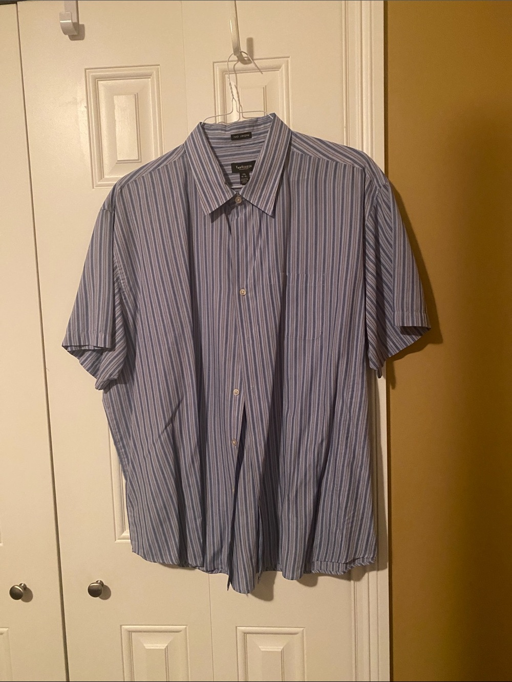 Van Heusen Blue Multi-Stripe Short Sleeve Button-Down Shirt